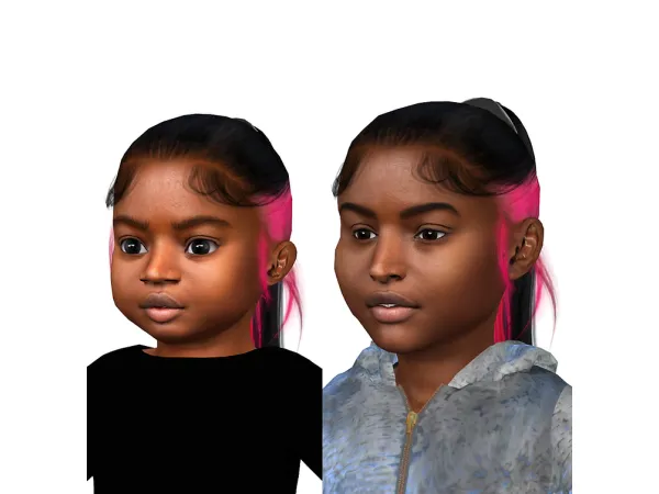 Alpha AMIYAH Skunk ponytail childtodds by brandysimswebsite - The Sims 4 Custom Content