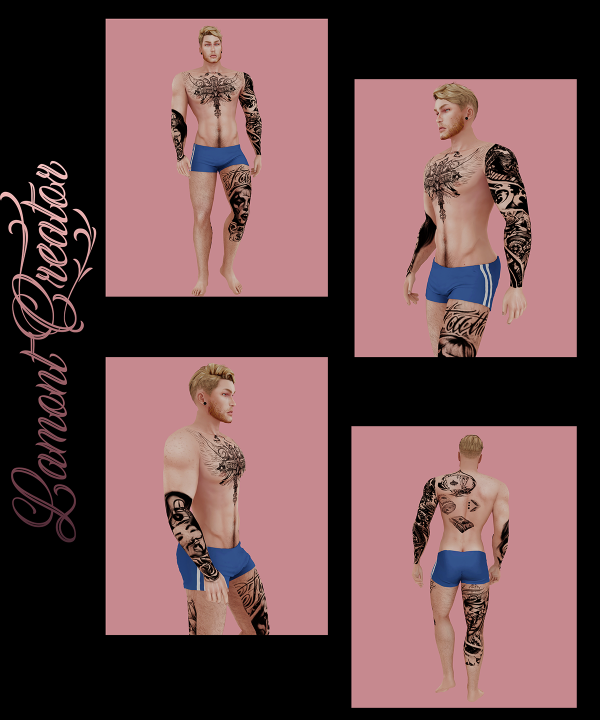 Mix Tattoo body 3 by lamontcreatorr - The Sims 4 Custom Content