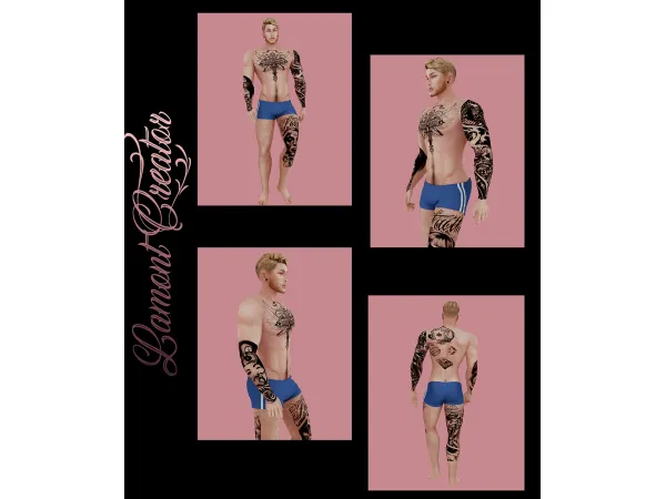 Mix Tattoo body 3 - The Sims 4 Custom Content