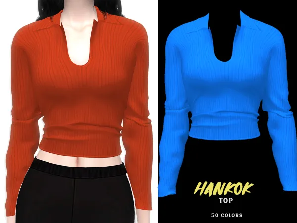Alpha Hankok Top by grafity-cc - The Sims 4 Custom Content