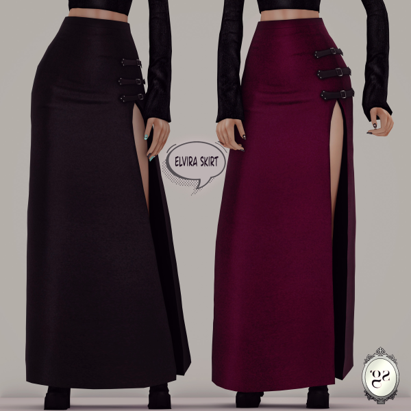 Alpha Elvira skirt by simsfinds - The Sims 4 Custom Content
