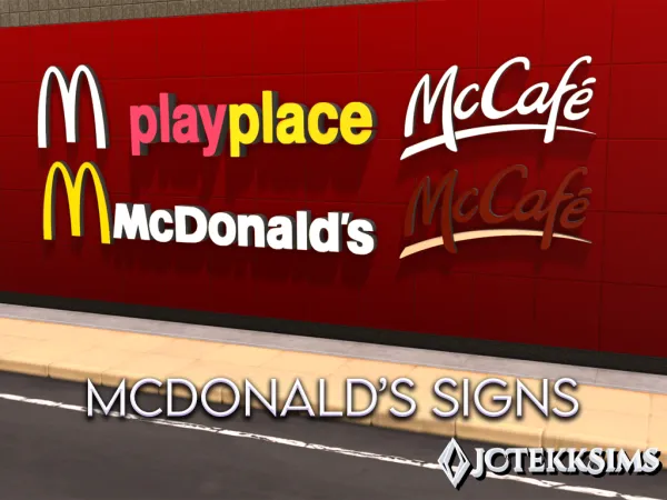 Mix McDonald's Signs by JCTekkSims - The Sims 4 Custom Content
