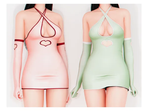 Crystal Dress + Gloves (Valentine's Day)