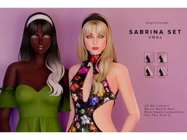 Maxis Match SABRINA HAIR SET VMAs by Daylife Sims - The Sims 4 Custom Content
