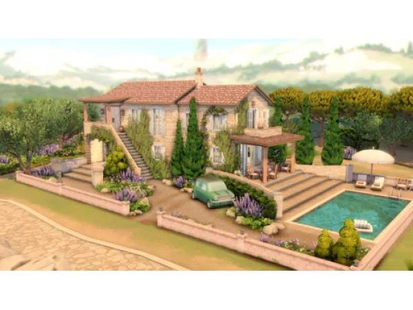 Maxis Match Italian Villa Modern Interior - The Sims 4 Custom Content