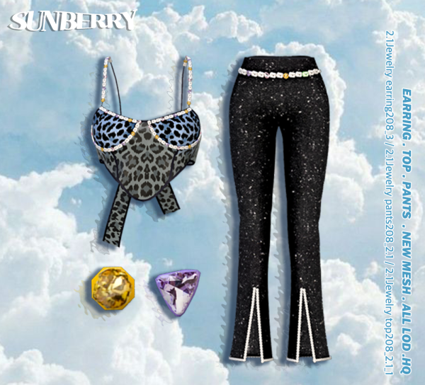 Alpha [SUNBERRY] GIFT SET 3_ Jewelry SET by simsfinds - The Sims 4 Custom Content
