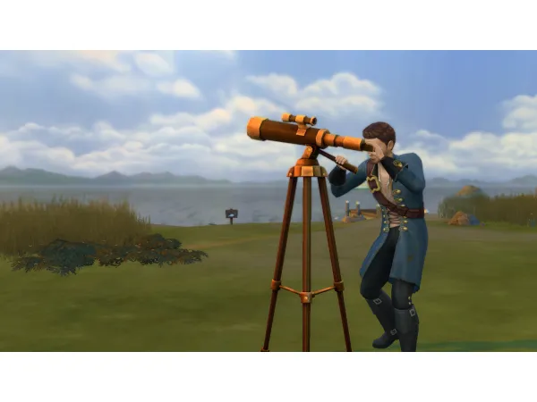 Maxis Match The Ancient Observer Telescope A Basegame Telescope Recolor by holladaytime - The Sims 4 Custom Content