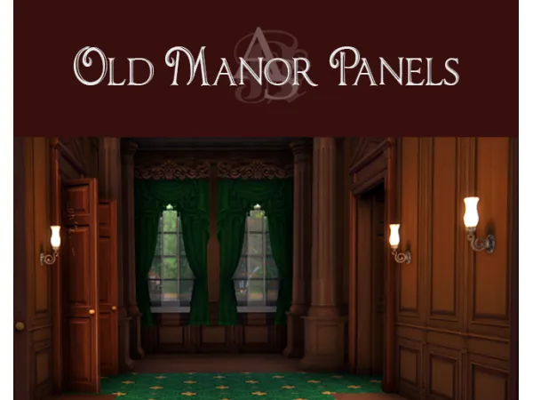 Mix [TS4CC] OLD MANOR PANELS by AnachroSims - The Sims 4 Custom Content