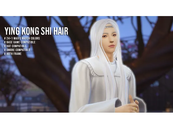Maxis Match Ying Kong Shi hair by megukiru - The Sims 4 Custom Content