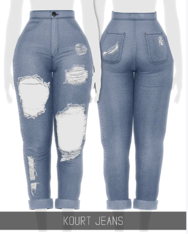 Alpha KOURT JEANS by simsfinds - The Sims 4 Custom Content