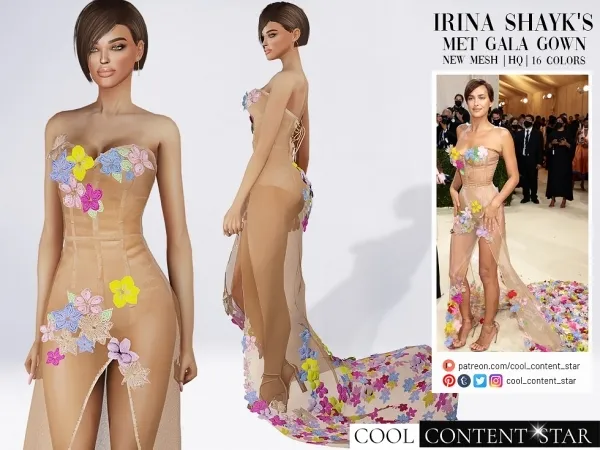 Alpha Irina Shayk's Transparent Dress cool_content_star - The Sims 4 Custom Content