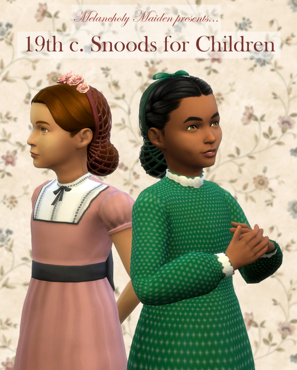 Maxis Match 19th c Snoods for Children by simsfinds - The Sims 4 Custom Content