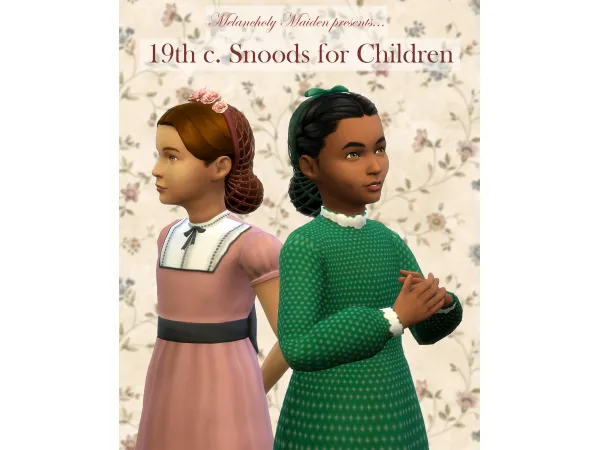 Maxis Match 19th c Snoods for Children by Melancholy Maiden - The Sims 4 Custom Content
