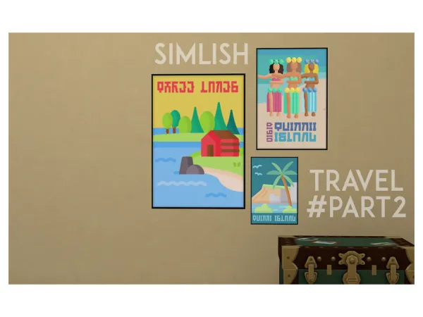 Maxis Match Freetime posters set12 Travel part 2 - The Sims 4 Custom Content