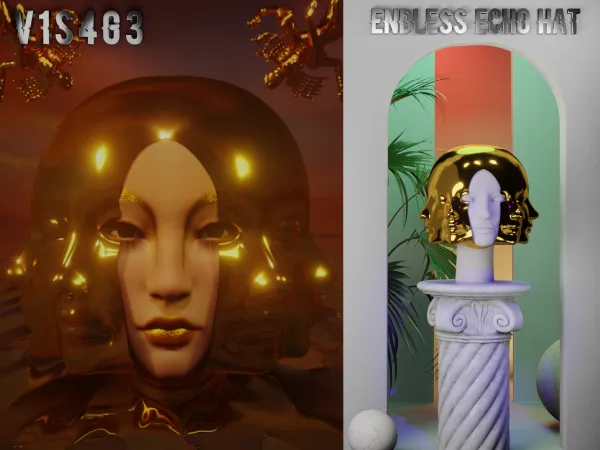 Alpha DYER X VISAGE Endless Echo Hat - The Sims 4 Custom Content