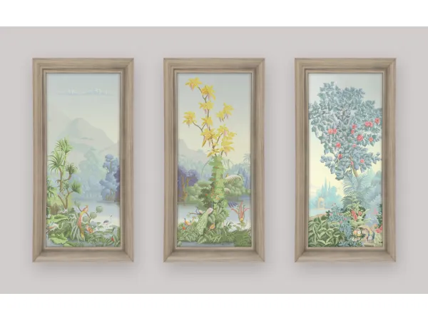 Maxis Match Silk Framed Mural by simsfinds - The Sims 4 Custom Content