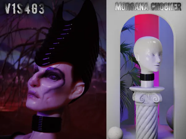 Alpha Visage Sims Morgana Chocker - The Sims 4 Custom Content