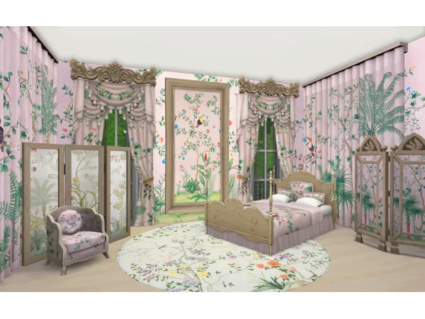 Maxis Match The Silk Collection Queen Anne Valance by simsfinds - The Sims 4 Custom Content