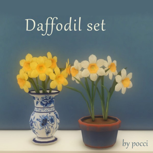 Mix Daffodil set by simsfinds - The Sims 4 Custom Content