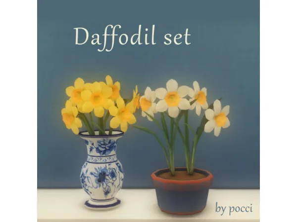 Mix Daffodil set - The Sims 4 Custom Content
