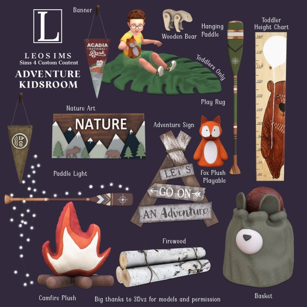 Alpha Adventure Kids Room by leosims4cc - The Sims 4 Custom Content