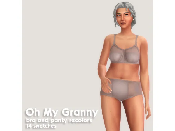 Maxis Match Oh My Granny Underwear Recolors - The Sims 4 Custom Content