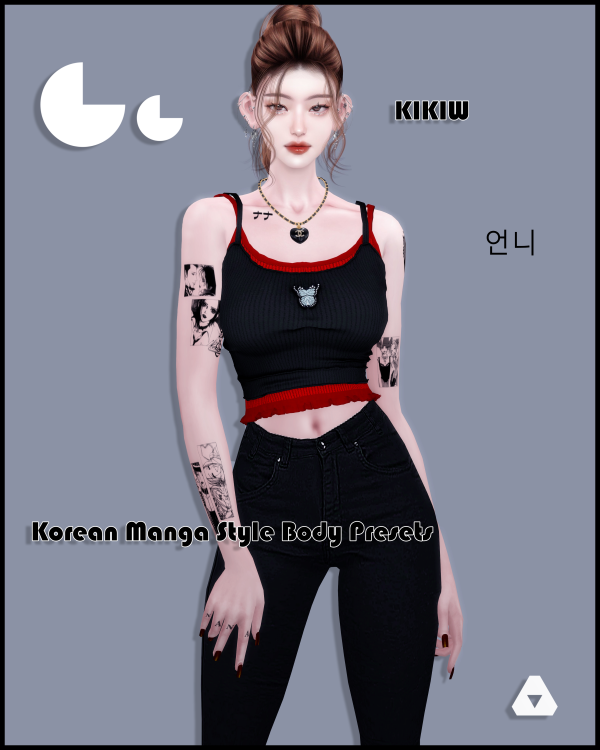 Mix [KIKIW] Korean Manga Style Body Presets_female by simsfinds - The Sims 4 Custom Content