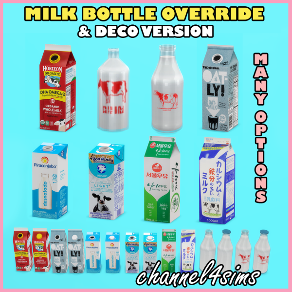 Mix Milk Bottle Override Deco Version by simsfinds - The Sims 4 Custom Content