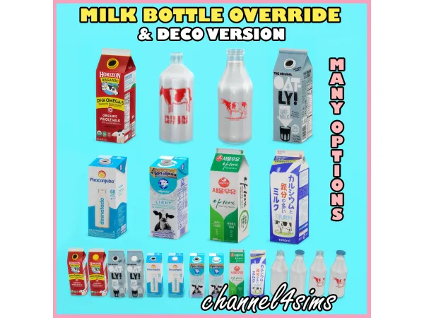 Mix Milk Bottle Override Deco Version by channel4sims - The Sims 4 Custom Content