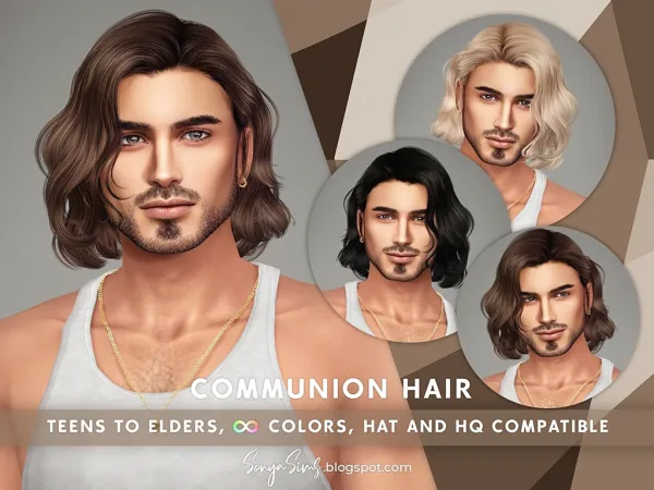Alpha Communion Hair (Adult Version) by simsfinds - The Sims 4 Custom Content