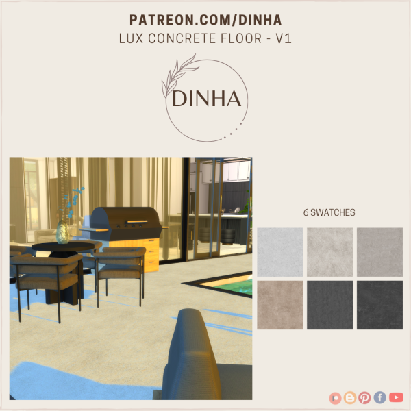 Alpha Lux Concrete Floor V1 by dinhagamer - The Sims 4 Custom Content
