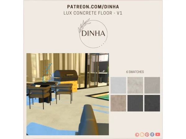 Alpha Lux Concrete Floor V1 - The Sims 4 Custom Content