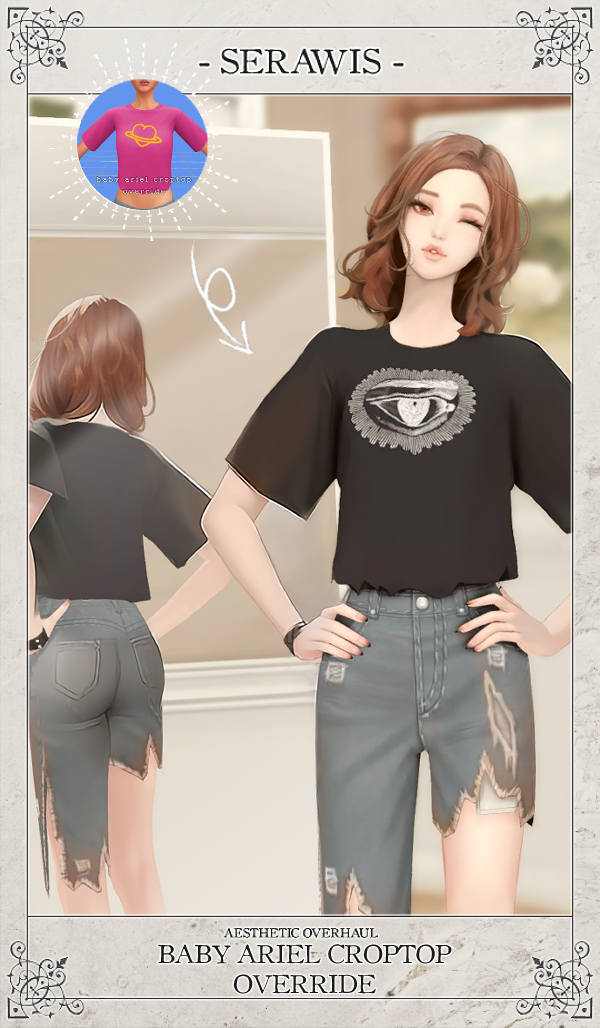 Maxis Match SERAWIS Aesthetic Overhaul (baby ariel croptop override) by simsfinds - The Sims 4 Custom Content