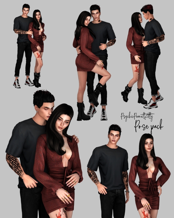 Mix POSES COUPLE 7 by psychicpeanutkitty - The Sims 4 Custom Content