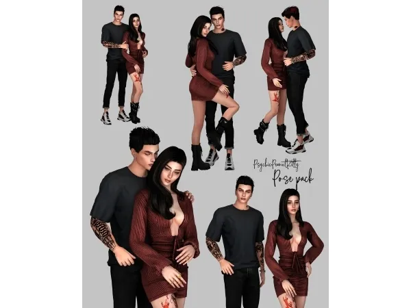 Mix POSES COUPLE 7 - The Sims 4 Custom Content