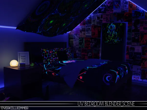 Alpha UV Bedroom scene by overkillsimmer - The Sims 4 Custom Content