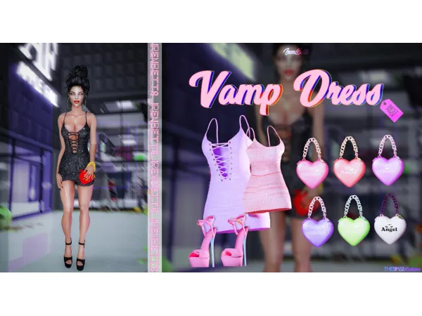 FREE Vamp DressAcc (HeartBag) HD by simsfinds - The Sims 2 Custom Content
