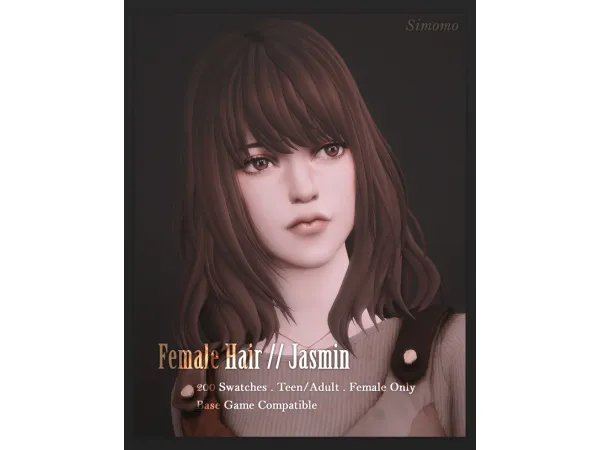 Maxis Match Jasmin Hair by Simomo - The Sims 4 Custom Content