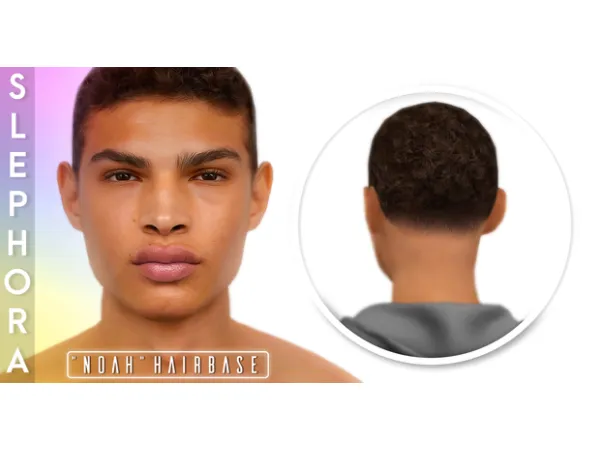 Alpha NOAH Curly Hairbase by simsfinds - The Sims 4 Custom Content