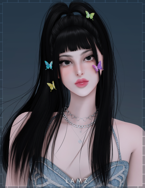 Alpha LAMZ_Attention_Hyeinhair by simsfinds - The Sims 4 Custom Content