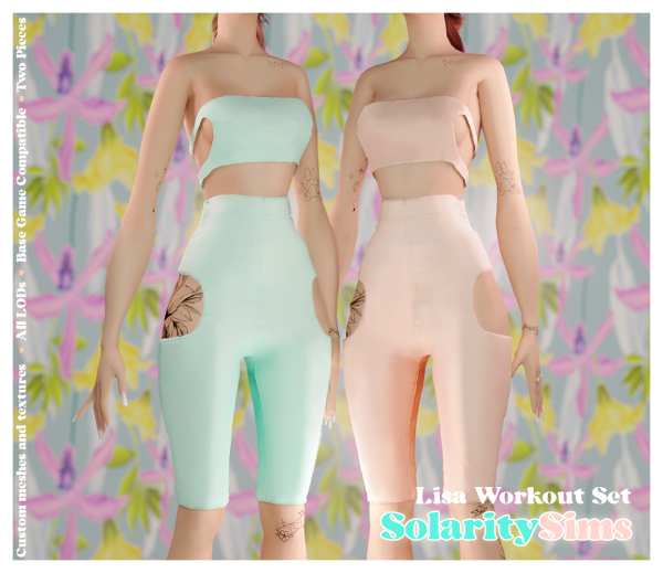 Alpha Lisa Workout Set by solarity_sims - The Sims 4 Custom Content