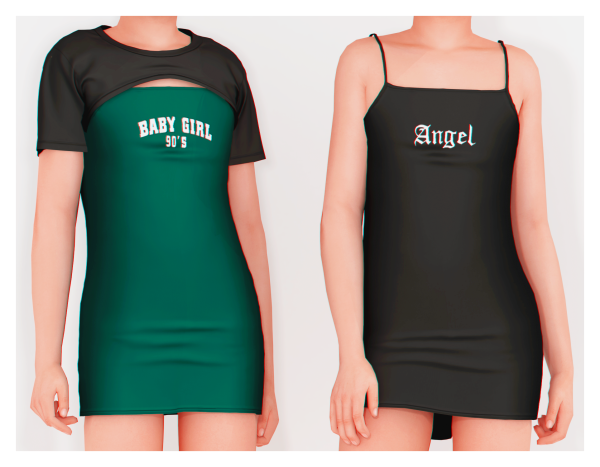 Alpha Loveable Dress T Shirt ACC by plbsims - The Sims 4 Custom Content