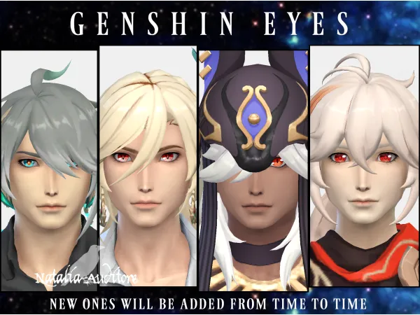 Maxis Match Genshin Impact eyes Auditore by Natalia - The Sims 4 Custom Content