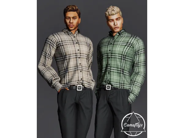 Alpha History Academia (Male) Buttons Up Shirt by Camuflaje - The Sims 4 Custom Content