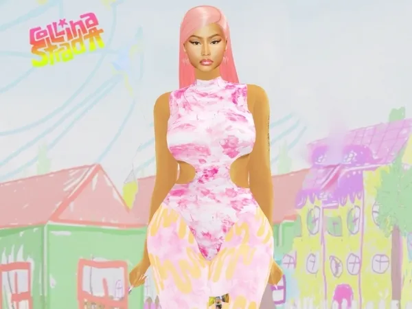 Alpha NICKI MINAJ COLLINA STRADA Cutout bodysuit and bow leggings - The Sims 4 Custom Content