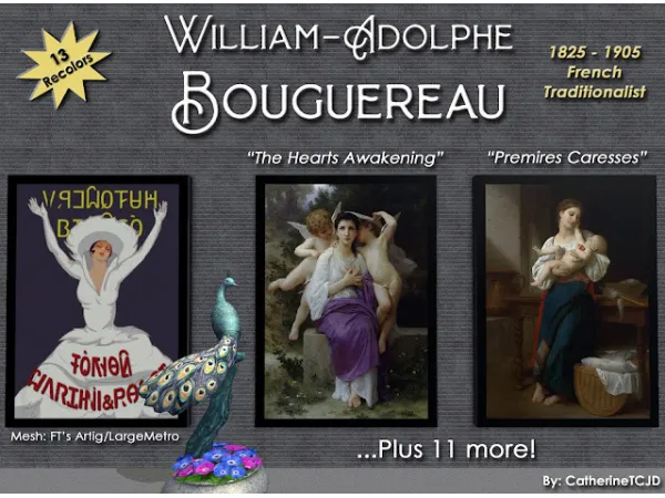 13 paintings Adolphe Bouguereau by William - The Sims 2 Custom Content