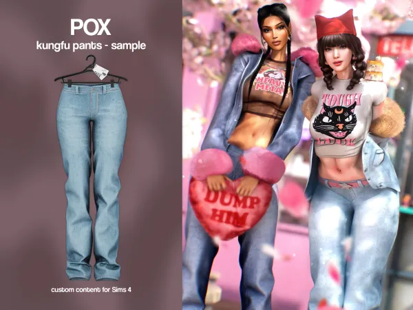Alpha POX Kungfu Pants - The Sims 4 Custom Content