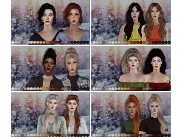 Six SClubs female hair retextures - The Sims 2 Custom Content