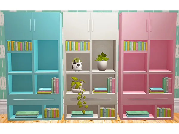 [ ] 4t2 The Acute Floating Wall Bookcase by Be Modular - The Sims 2 Custom Content
