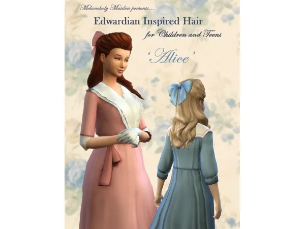 Maxis Match Edwardian Hair for Children and Teens by Melancholy Maiden - The Sims 4 Custom Content